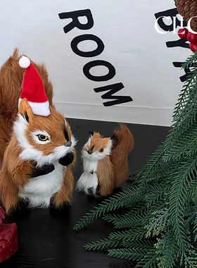 click小松鼠装饰仿真桌面摆件