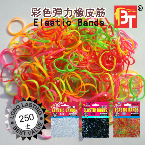 彩色儿童皮筋荧光弹力橡皮筋发圈发饰Elastic Bands头发发绳 - 图0