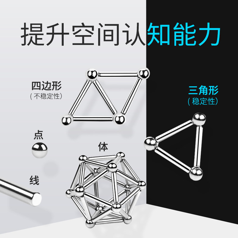 磁力棒磁铁珠积木强力吸铁石磁铁球 爱松利建构/拼插积木