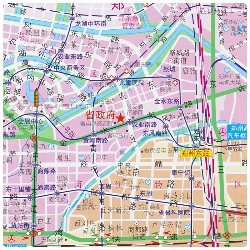 【郑州发货】2022新版郑州大城区图 约1.07*0.75米 中国城市地图 郑州市政区图 办公商务家居贴图 高清覆膜防水中国地图出版社 - 图2