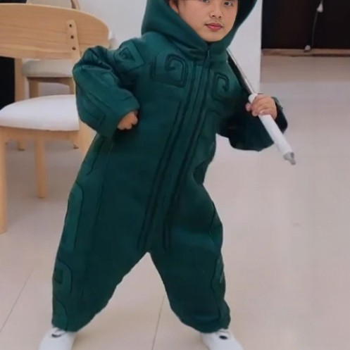 哪吒2结界兽儿童成人cos服装男卡通连体睡衣女孩搞怪连帽家居服饰 - 图1