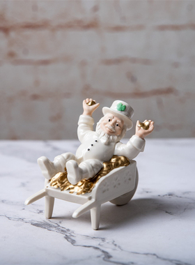 陶瓷美国手绘人偶描金摆件装饰品