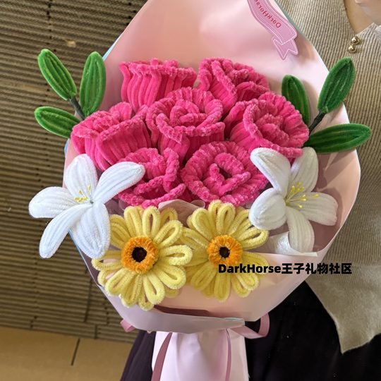 广志送美伢花成品同款扭扭棒生日礼物浪漫玫瑰520节日高级大七夕