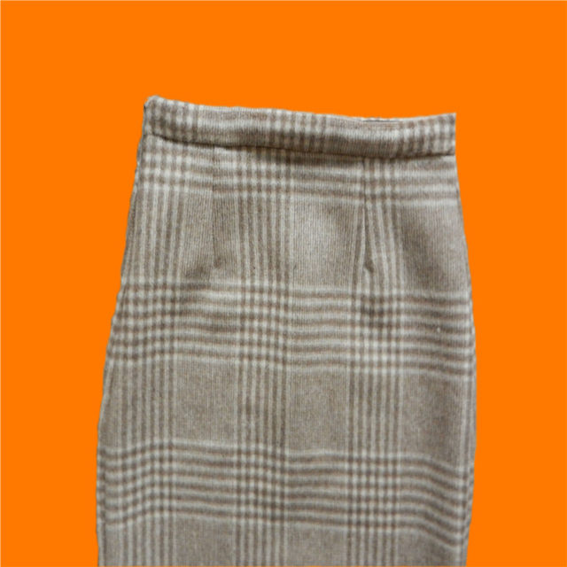 Thickened warm double-sided cashmere elegant one-step skirt