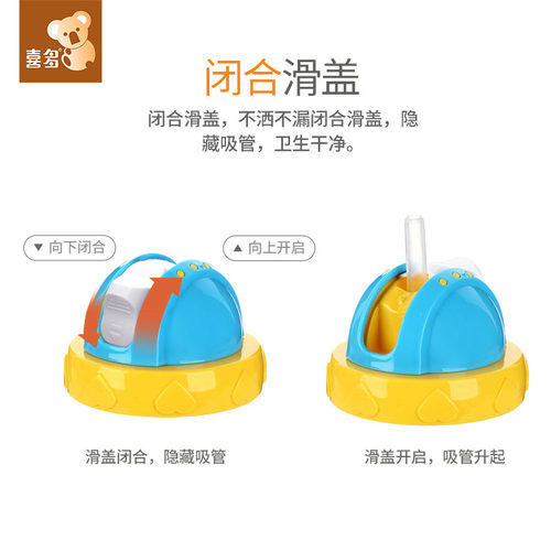 喜多晶彩Tritan学饮杯 婴幼儿宝宝吸管杯喝儿童夏季吸管水杯180ml - 图1