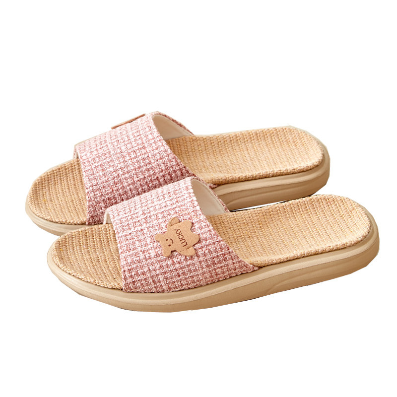 新款透气亚麻拖鞋情侣夏季简约防滑厚底静音室内居家凉拖女可外穿,淘宝优惠券,粉丝福利购,淘宝优惠卷