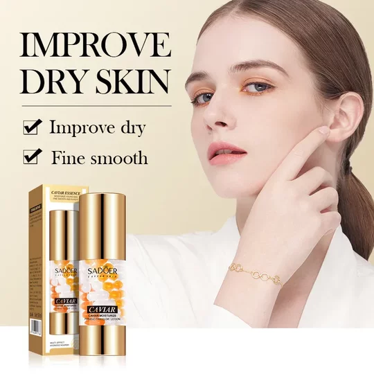 Full English caviar essence milk 30mlSADOER moisturizing and hydrating three-color emulsion cross-border foreign trade