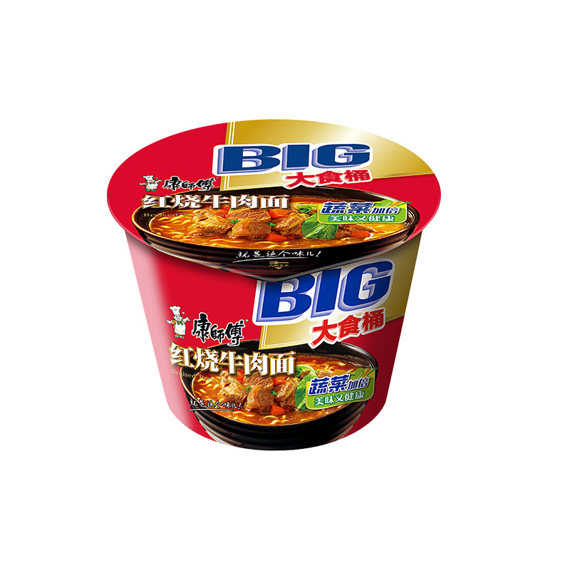 康师傅方便面整箱批发12桶big大食桶泡面香辣红烧牛肉速食品夜宵