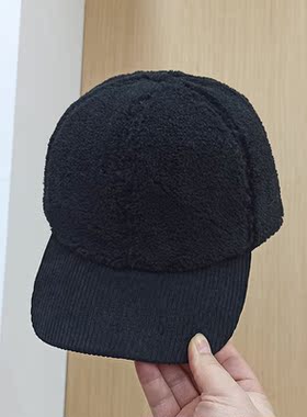 韩版纯色冬季加厚保暖鸭舌帽