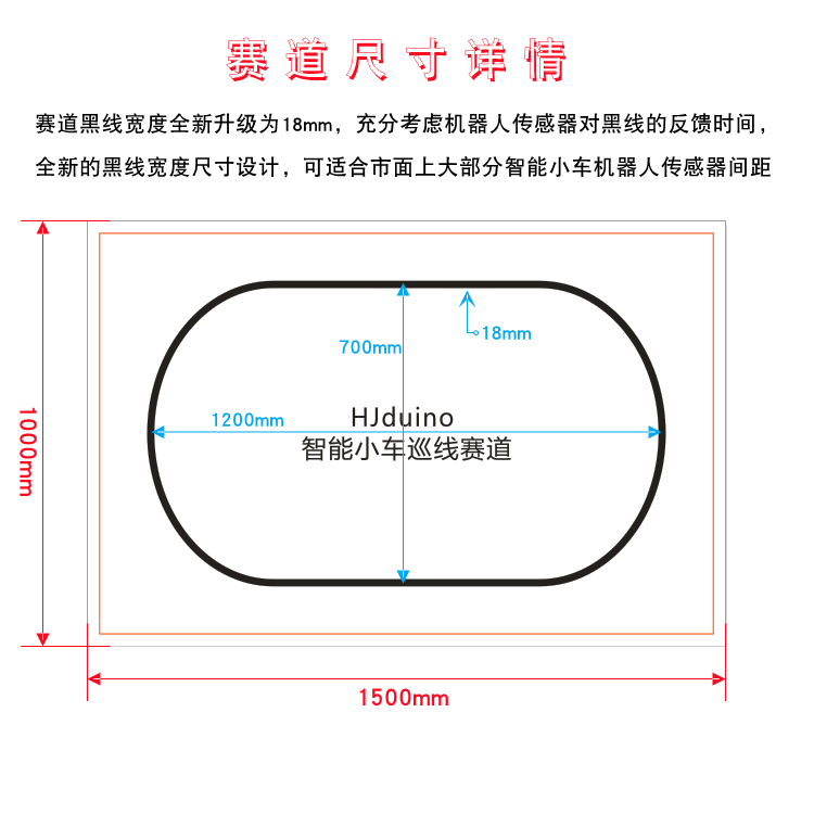 简易环形 HJduino智能小车巡线赛道 循迹跑道 寻线机器人赛场地 - 图1