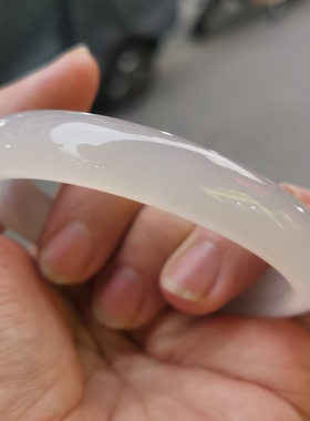 纯天然原色白月光玛瑙手镯送证书