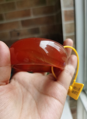 天然正品红色旺夫玉手镯巴西红玛瑙玉镯子轮胎款加宽版送闺蜜