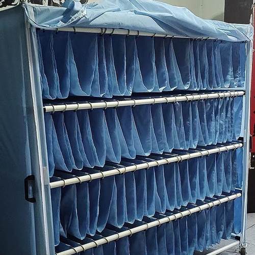 防静电绸条纹布料导电丝防静电布料防尘无尘服布料5mm条 白蓝化纤 - 图2