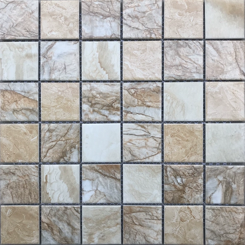 Антикварная желтая ретро мраморная мозаика