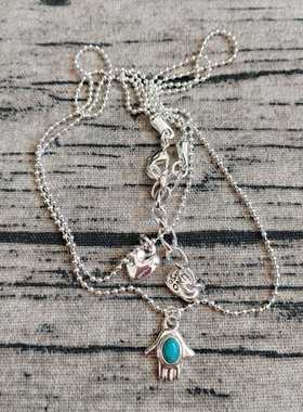 unode50幸运之手叠戴绿松石项链