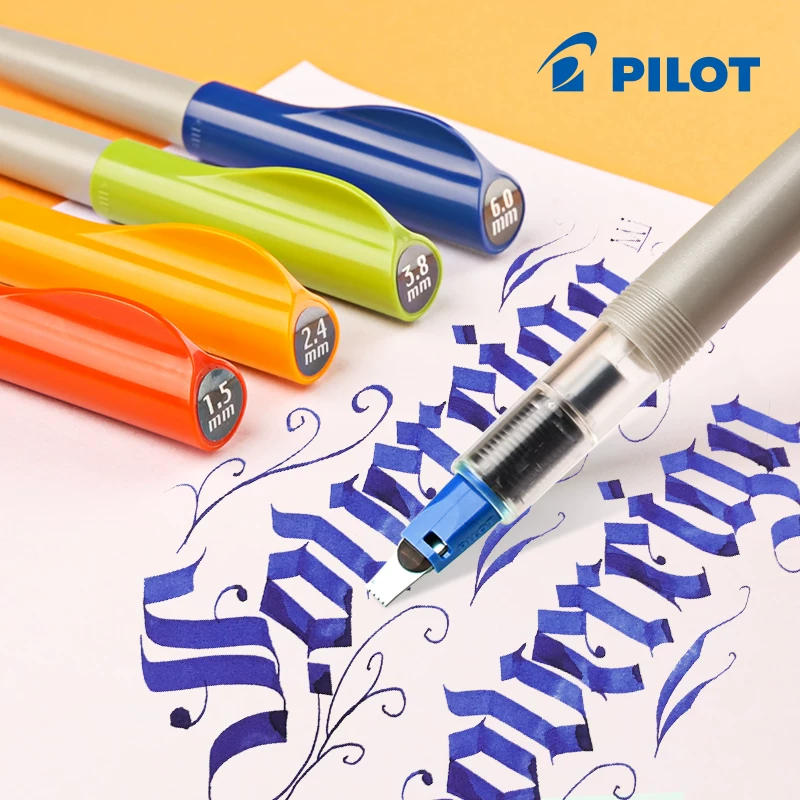 Японская ручка Pilot Pobo вид FP3 плоская стальная ручка для рисования Pain Painting Practical Flower Body Gothic Student Special Pensing Pen Tip English Fancy Calligraphy Art Art Pen Color Ink Pork