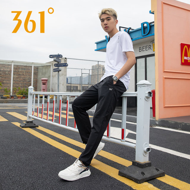 Breathable black sweatpants 361 degrees official flagship store