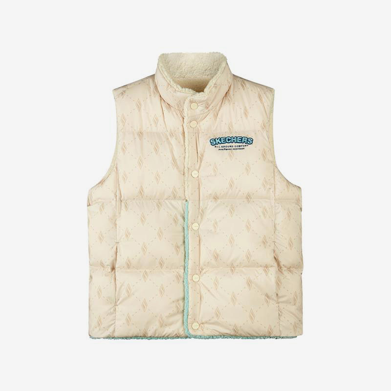 Skechers/斯凯奇正品冬新款儿童运动保暖双面穿羽绒马甲 L422B038,淘宝优惠券,粉丝福利购,淘宝优惠卷