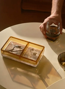 【官方授权】丹麦Reflections Treasures Tray切割水晶玻璃装饰盘