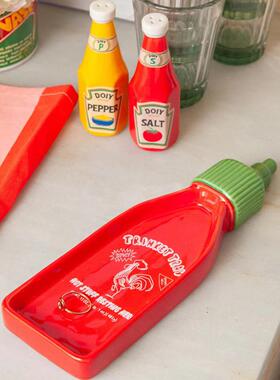 韩国ins风创意可爱辣椒酱收纳盘