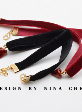 choker水果小草莓可调节锁骨链