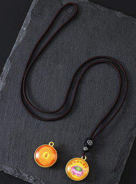 大乘妙法莲华经圆形合金楞严咒小号吊坠项链饰品男女款配饰护身