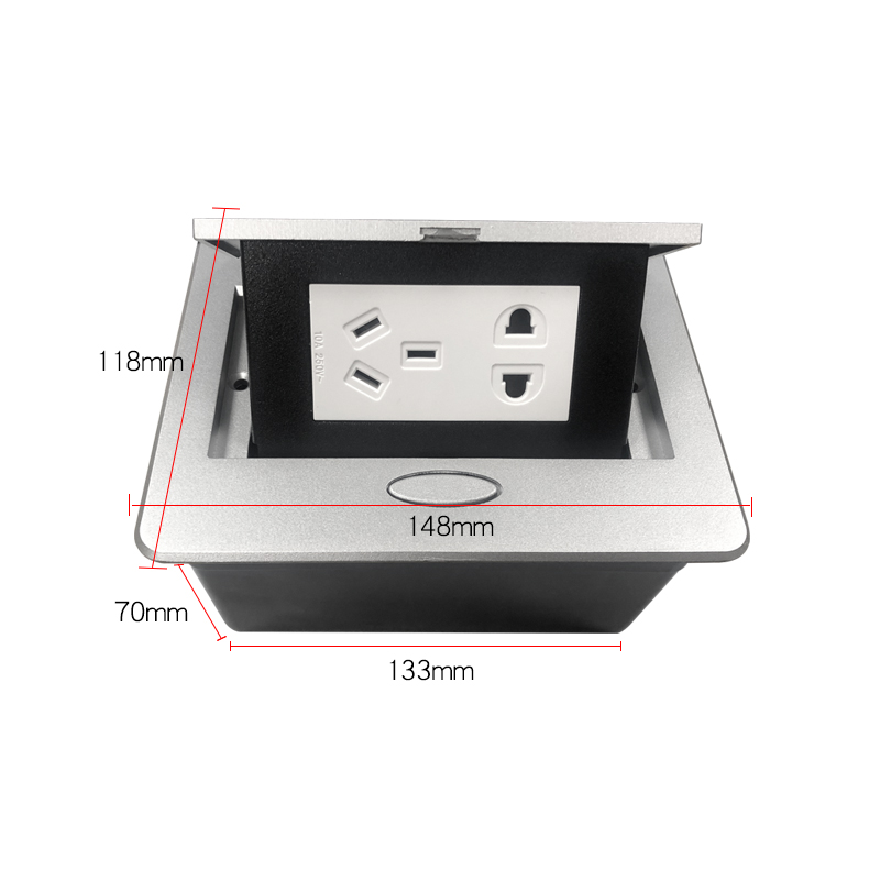 桌面插座 慢弹起式十孔多功能隐藏嵌入式会议办公网络高清信息盒