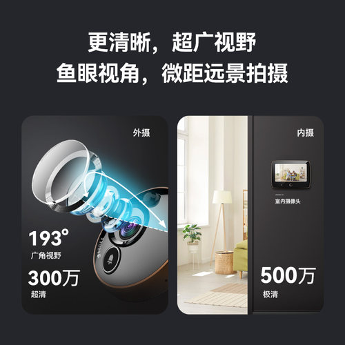 移康智能猫眼防盗门内外双摄像头7英寸可视门铃电子远程监控S1max - 图1