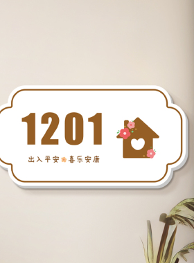 家用入户门牌号卡通装饰立体贴