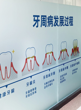 口腔医院诊所走廊布置磨砂静电膜