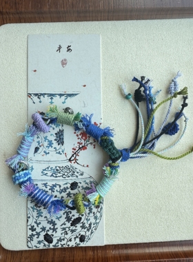 藏式手绳手工编织手绳手搓棉手链成品手工编织藏风节日礼物