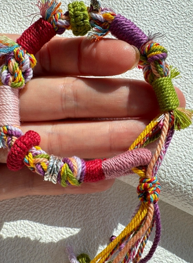 藏式手绳节日礼物一物一拍手工制作精美手工手搓棉线有制作痕迹