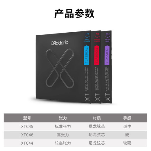 Daddario达达里奥吉他弦XT涂层古典吉他弦尼龙弦古典吉他琴弦一套 - 图0