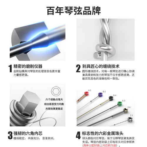 达达里奥吉他弦民谣吉他弦吉他弦线全套EJ16吉他琴弦美产木吉他弦 - 图3