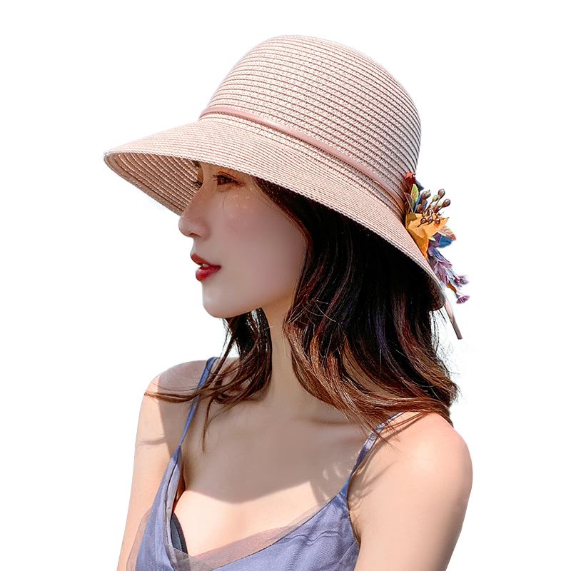 罗兰蒂旗舰店出游草帽女夏天韩版防晒遮阳帽太阳帽大檐沙滩帽宽沿渔夫帽遮脸帽3