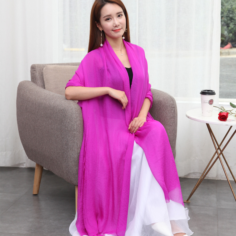 罗兰蒂旗舰店丝巾女百搭长款中年妈妈春秋纱巾围巾女春秋薄防晒沙滩巾海边披肩3