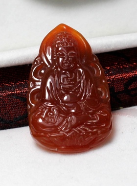 红玛瑙本命佛属羊猴守护神2025生肖男女饰品大日如来菩萨项坠吊坠