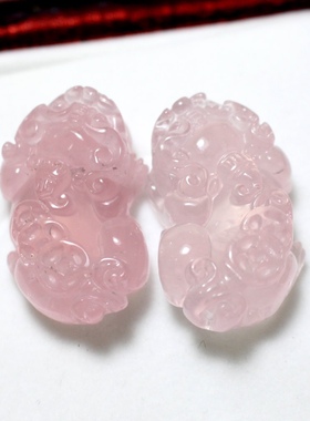 天然粉水晶貔貅吊坠本命年粉晶芙蓉晶挂件饰品项链男女2025年礼物