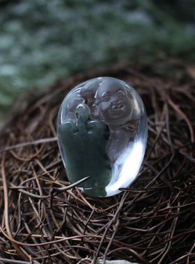 天然绿幽灵佛吊坠招财转运送男友生日继续吉祥物巧色巧雕假一赔十