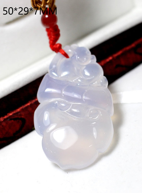 天然白玛瑙雕刻福禄吊坠男女款项链挂件饰品礼物送女友闺蜜吉祥物