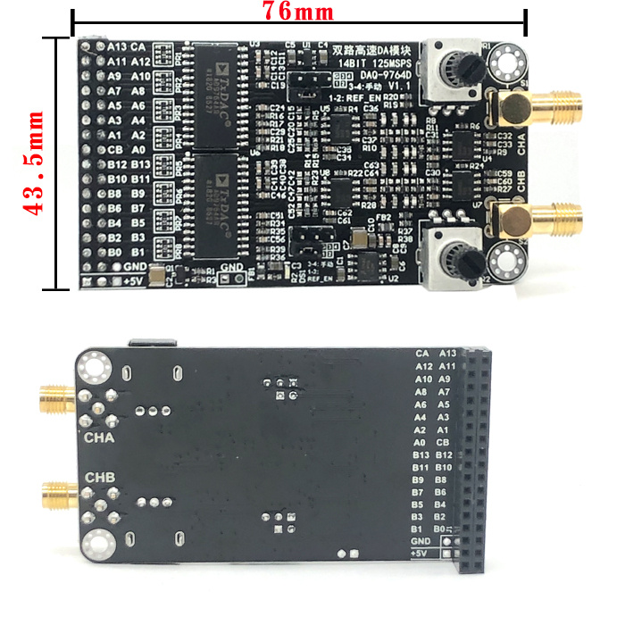 双路高速DAC模块AD976414位并行DA125M波形M产生配套FPGA开发板 - 图0