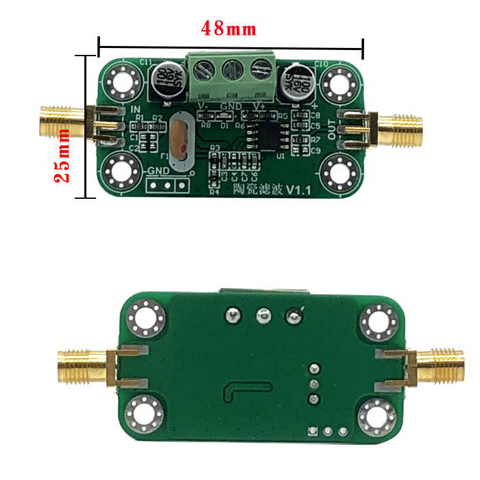 10.7MHz 窄带带通滤波器 陶瓷滤波器  带插损补偿 2017F中频滤波 - 图2