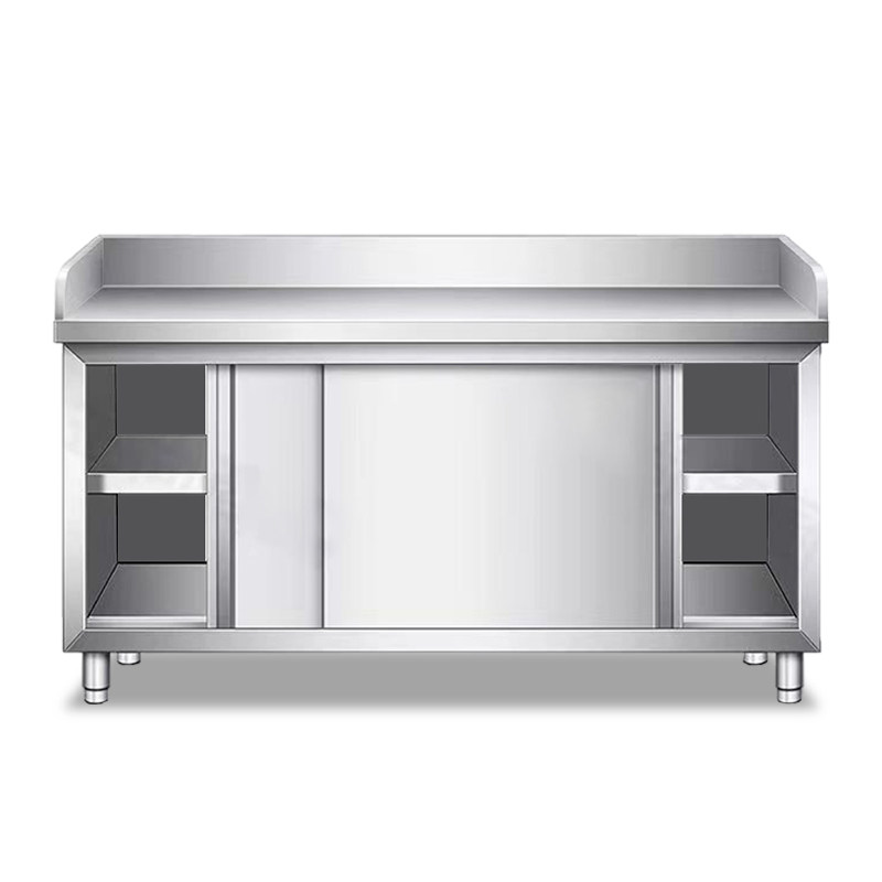 304不锈钢工作台围边厨房酒店推拉门操作打荷台家商用收纳储物柜,淘宝优惠券,粉丝福利购,淘宝优惠卷