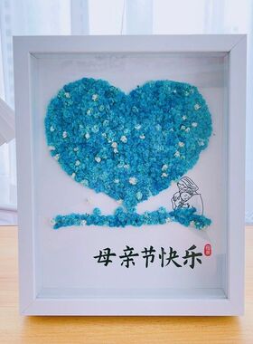 跨境母亲节相礼物框diy满天星干花爱心相框情侣礼物发光满天星框