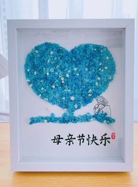 跨境母亲节相礼物框diy满天星干花爱心相框情侣礼物发光满天星框