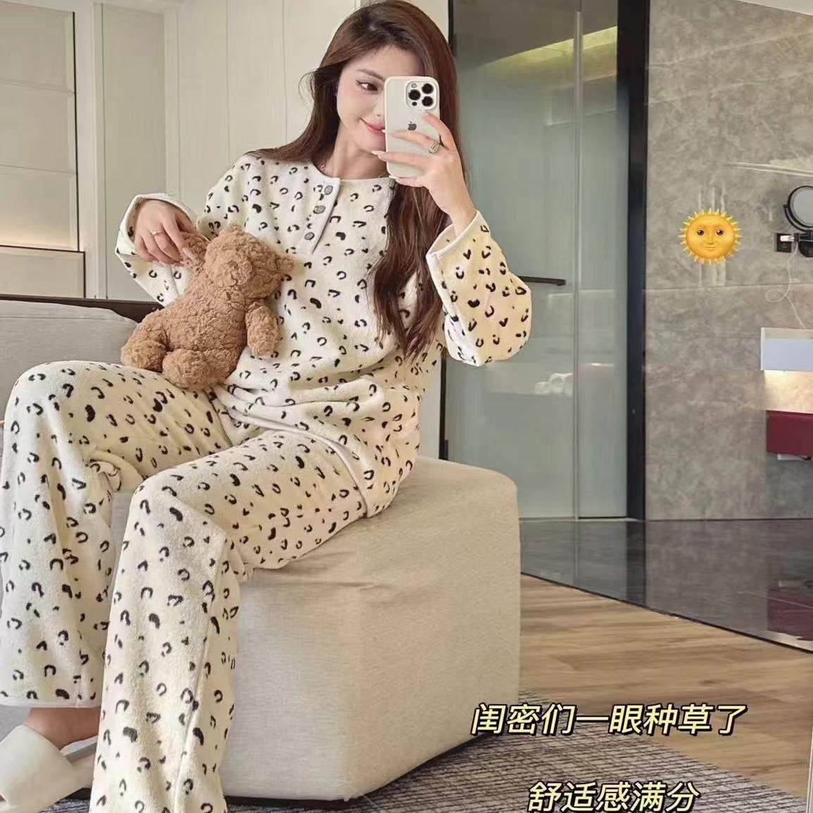 班妮诗秋冬2024新款女士家居服套装云朵绒暖棉棉韩系2502卡通睡衣,淘宝优惠券,粉丝福利购,淘宝优惠卷