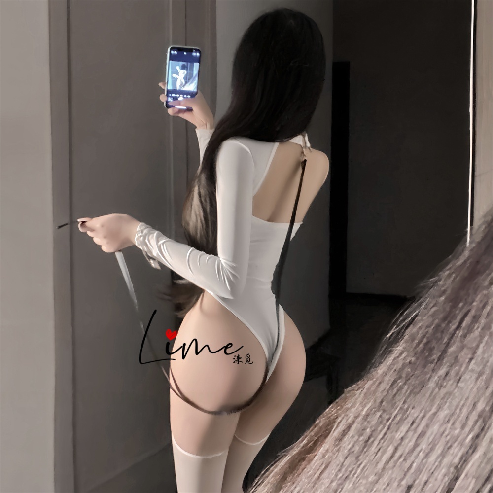 limei涞觅欲擒故纵高弹力性感连体衣女显身材美背绑绳连体衣 - 图2