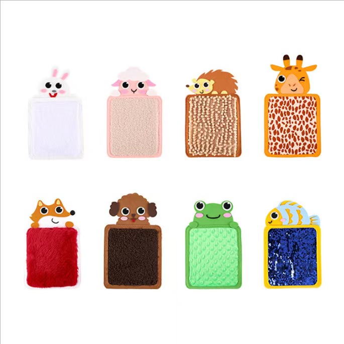 跨境新品毛毡动物感官垫少儿手眼训练动物纹理认知毛毡触摸垫 - 图1