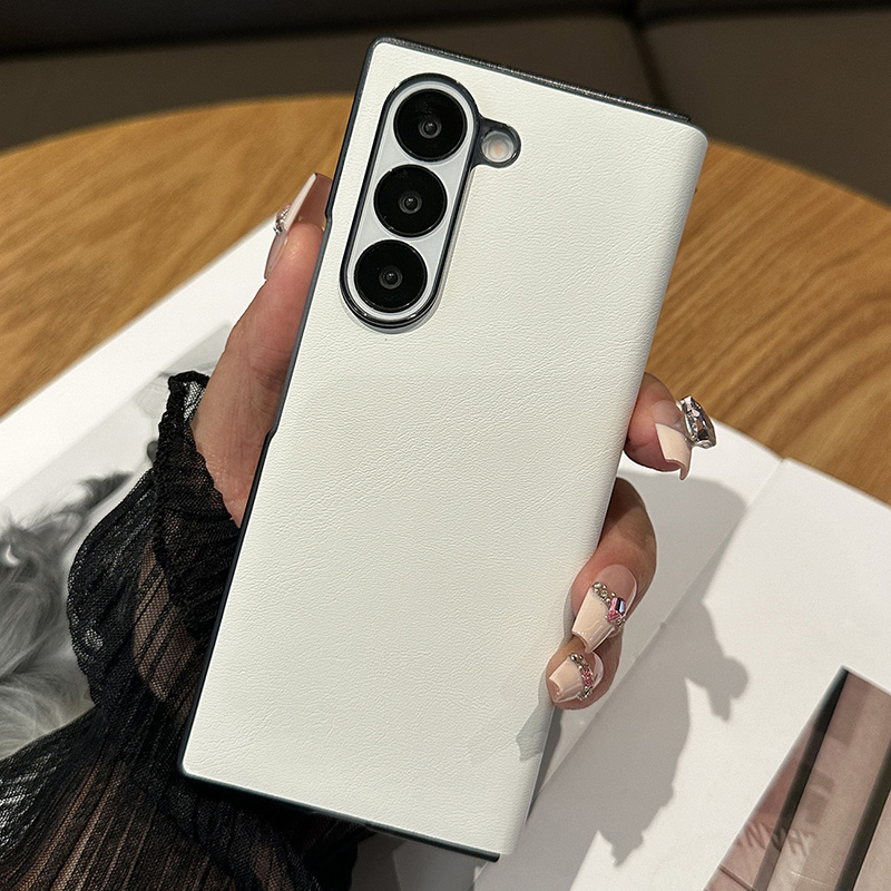 翻盖皮套适用三星ZFold6手机壳折叠屏皮质GalaxyZFold5新款商务简约白色外壳超薄高级感男女fold4保护套防摔 - 图0