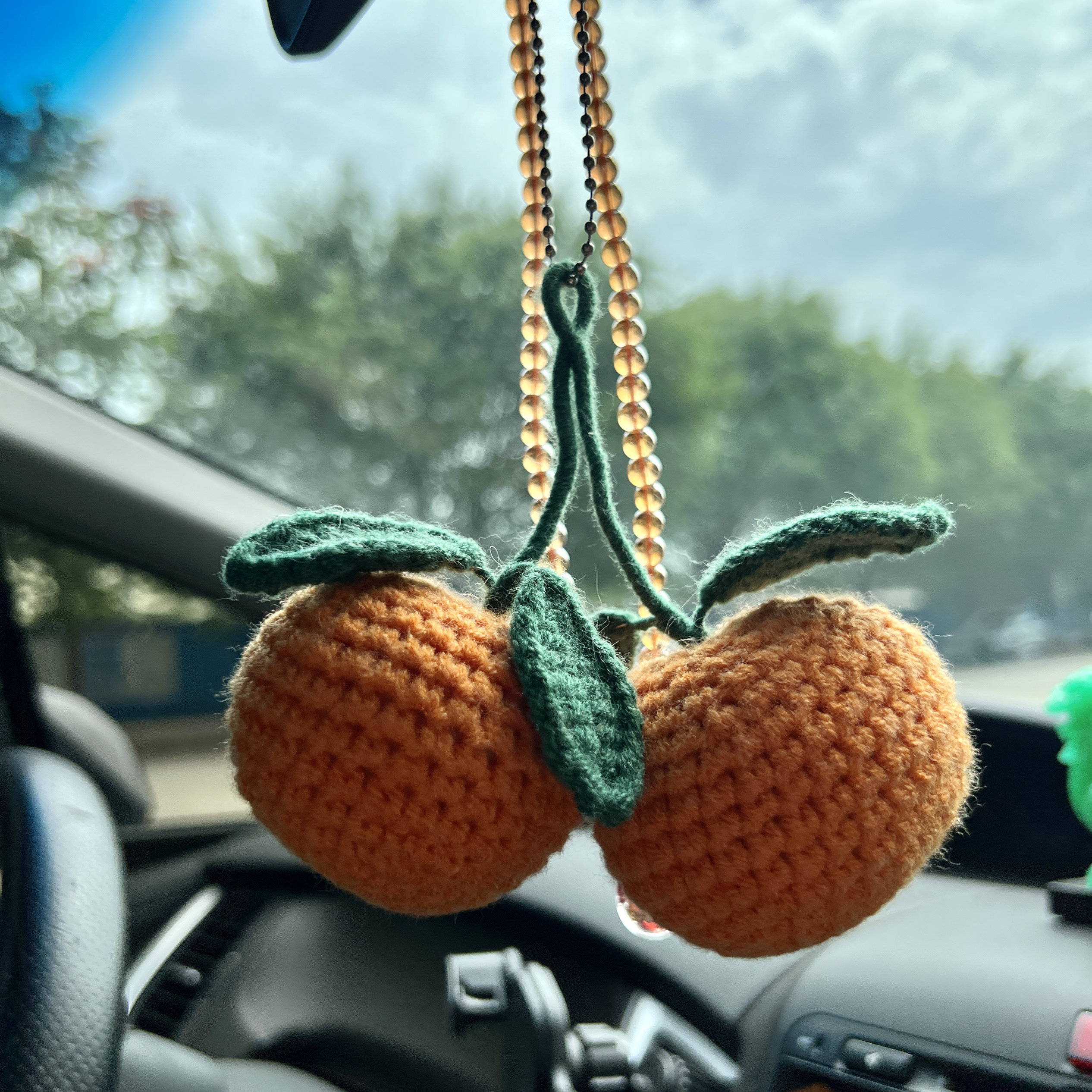 新春车内桔子摆饰挂饰成品大吉大利毛线手工钩织办公桌摆件糖果袋,淘宝优惠券,粉丝福利购,淘宝优惠卷